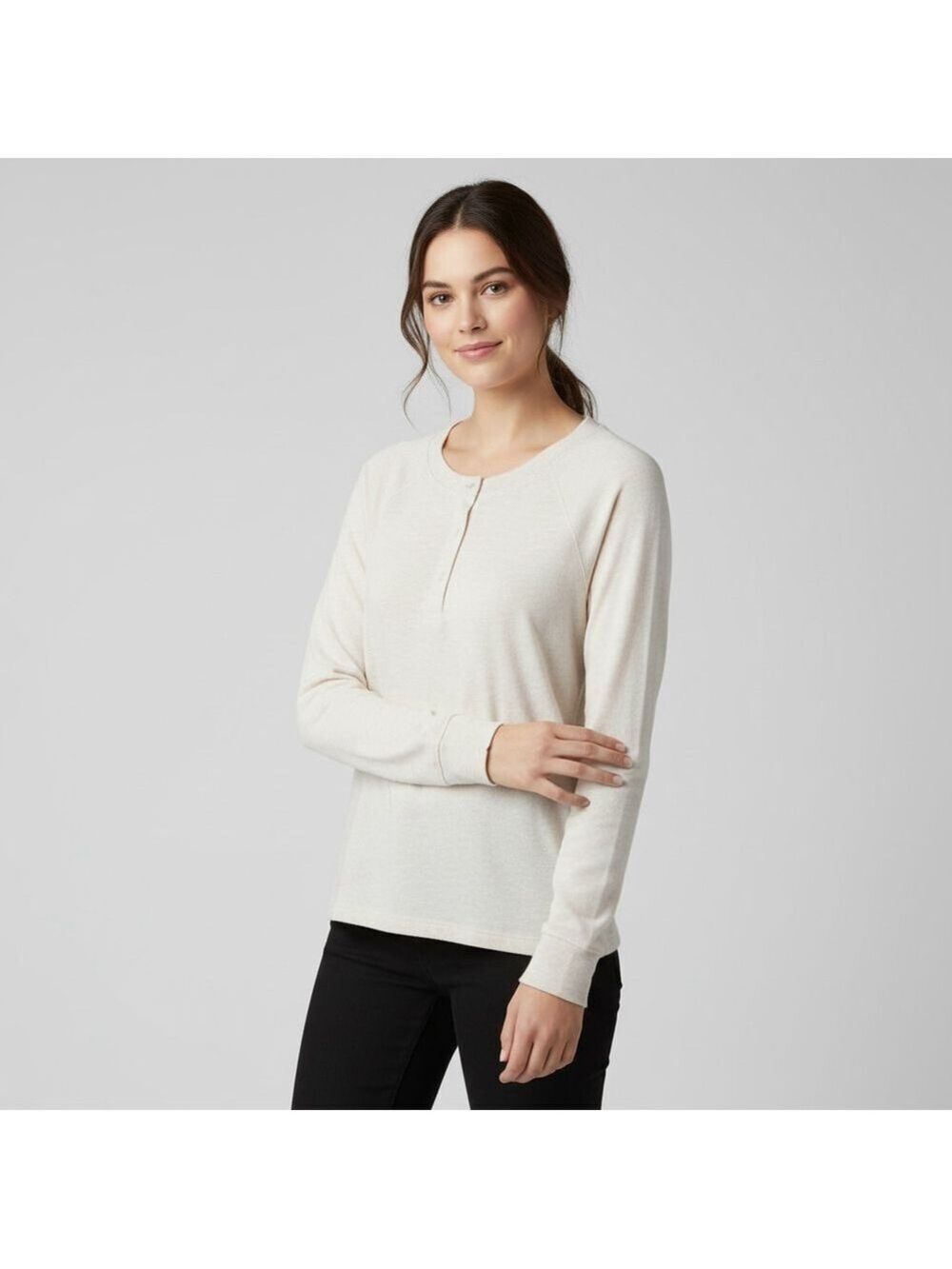 Victoria's Secret Beige Henley Top, Size XS